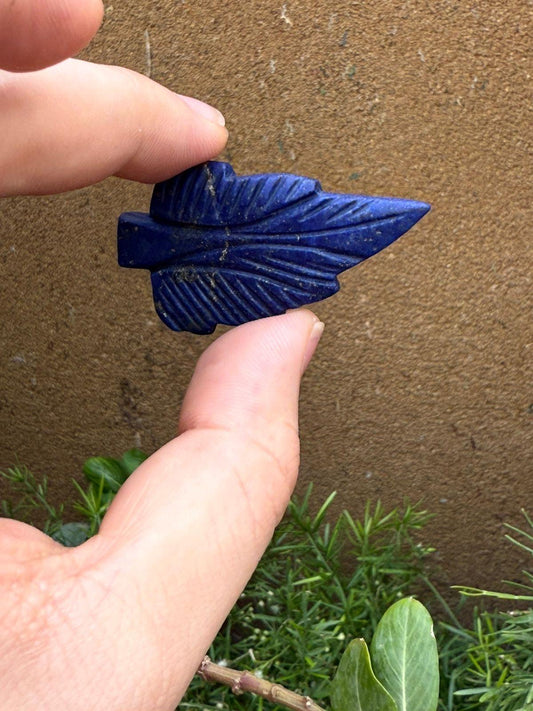 Natural Afghan Lapis Lazuli Leaf Carving Hand Carved Blue CrystalAfghanistan Gemstone