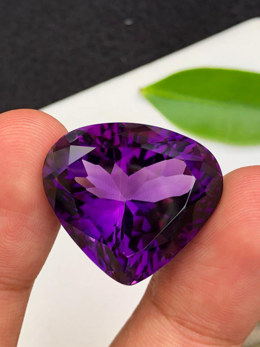 Natural Amethyst Gemstone Faceted Oval Large Brazilian Purple Quartz for Jewelry Collectors