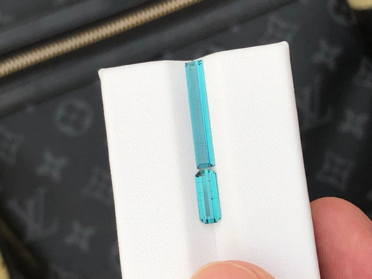 Natural Blue Tourmaline Faceted Gemstones Loose Stones Elongated Tourmaline for Jewelry Making Custom Designs