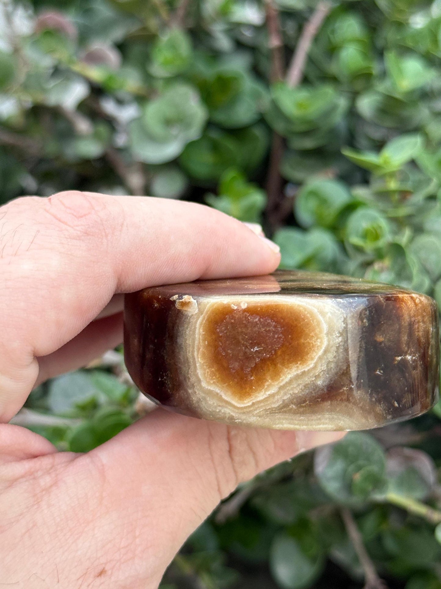 Hand Carved Brown Onyx Lamp Polished Crystal Stone Light