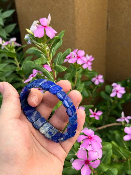 Natural Afghan Lapis Lazuli Bracelet Genuine Lapis Beads Afghanistan Origin Gemstone Jewelry