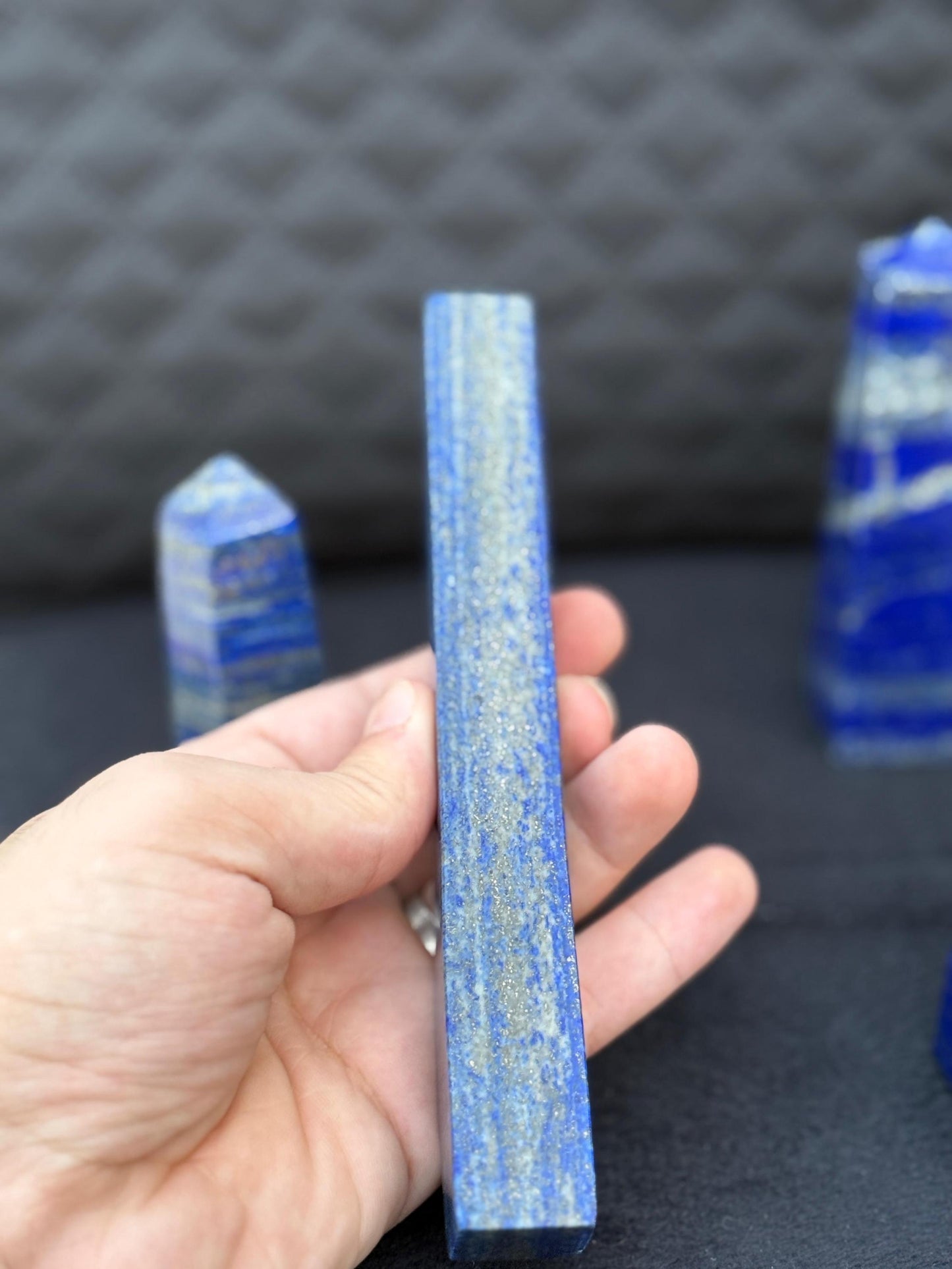 Natural Lapis Lazuli Tower Polished Blue Crystal Point Healing Stone Home Decor
