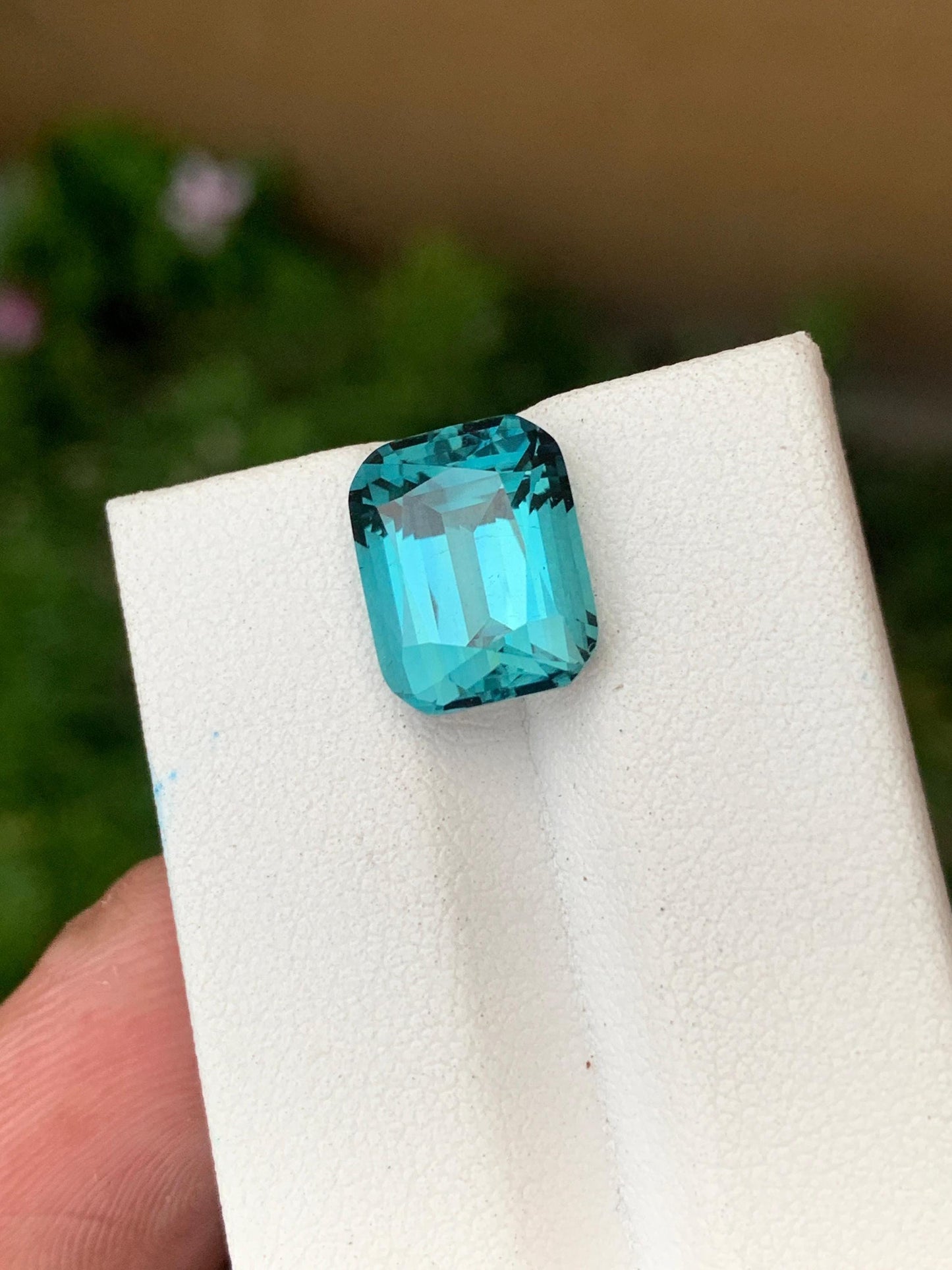 Natural Blue Green Tourmaline Rectangular Cushion Emerald Cut Loose Gemstone for Fine Jewelry