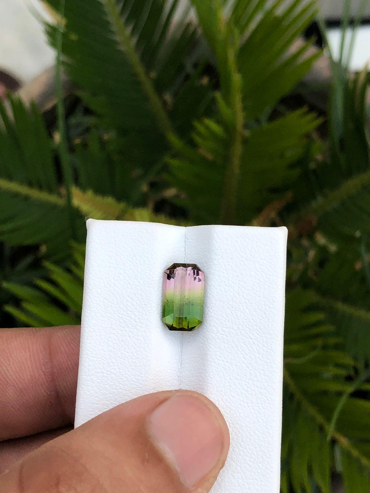 Natural Afghan Tourmaline Emerald Cut Loose Gemstone Rare Green Tourmaline for Custom Jewelry