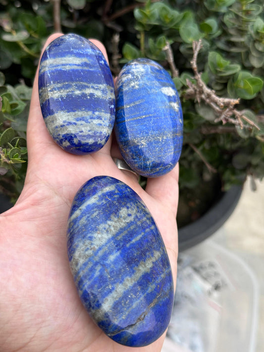 Lapis Lazuli Stone Set: Polished Blue Crystals for Meditation Home Decor