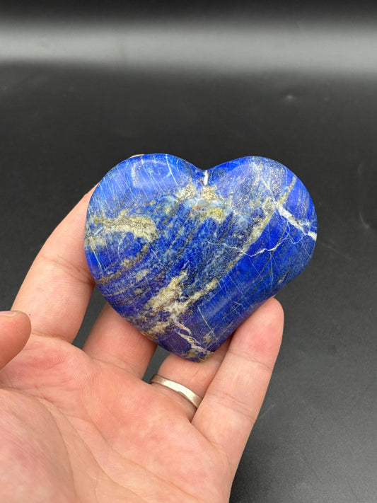 Polished Lapis Lazuli Heart Natural Blue Crystal Stone from Afghanistan