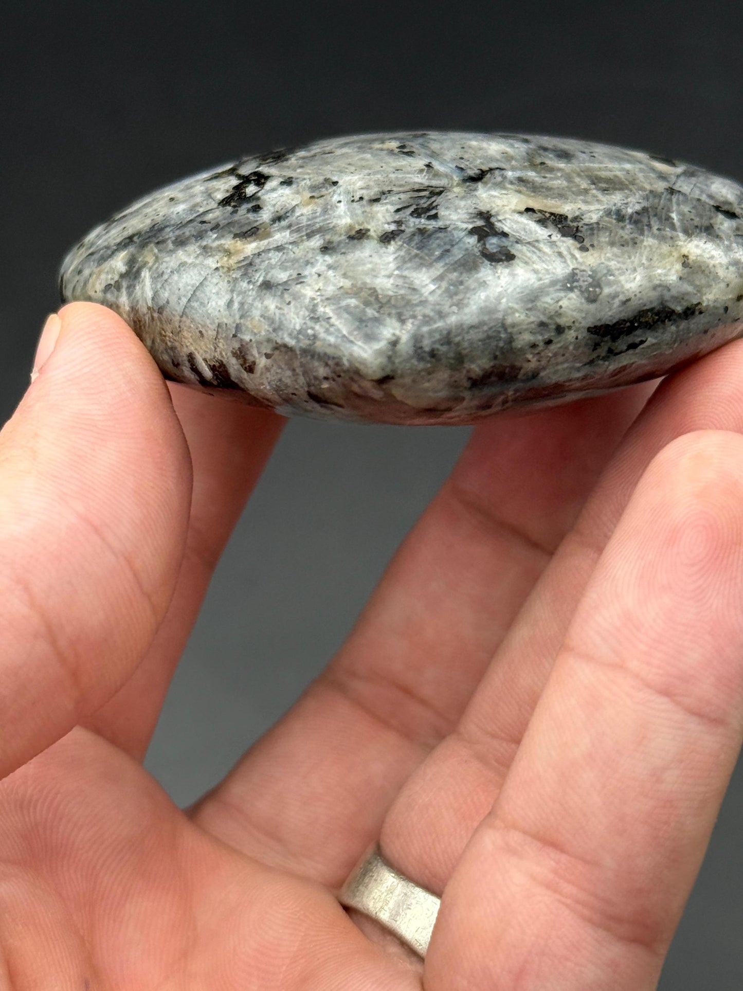 Labradorite Heart Crystal Polished Gemstone with Blue Flash