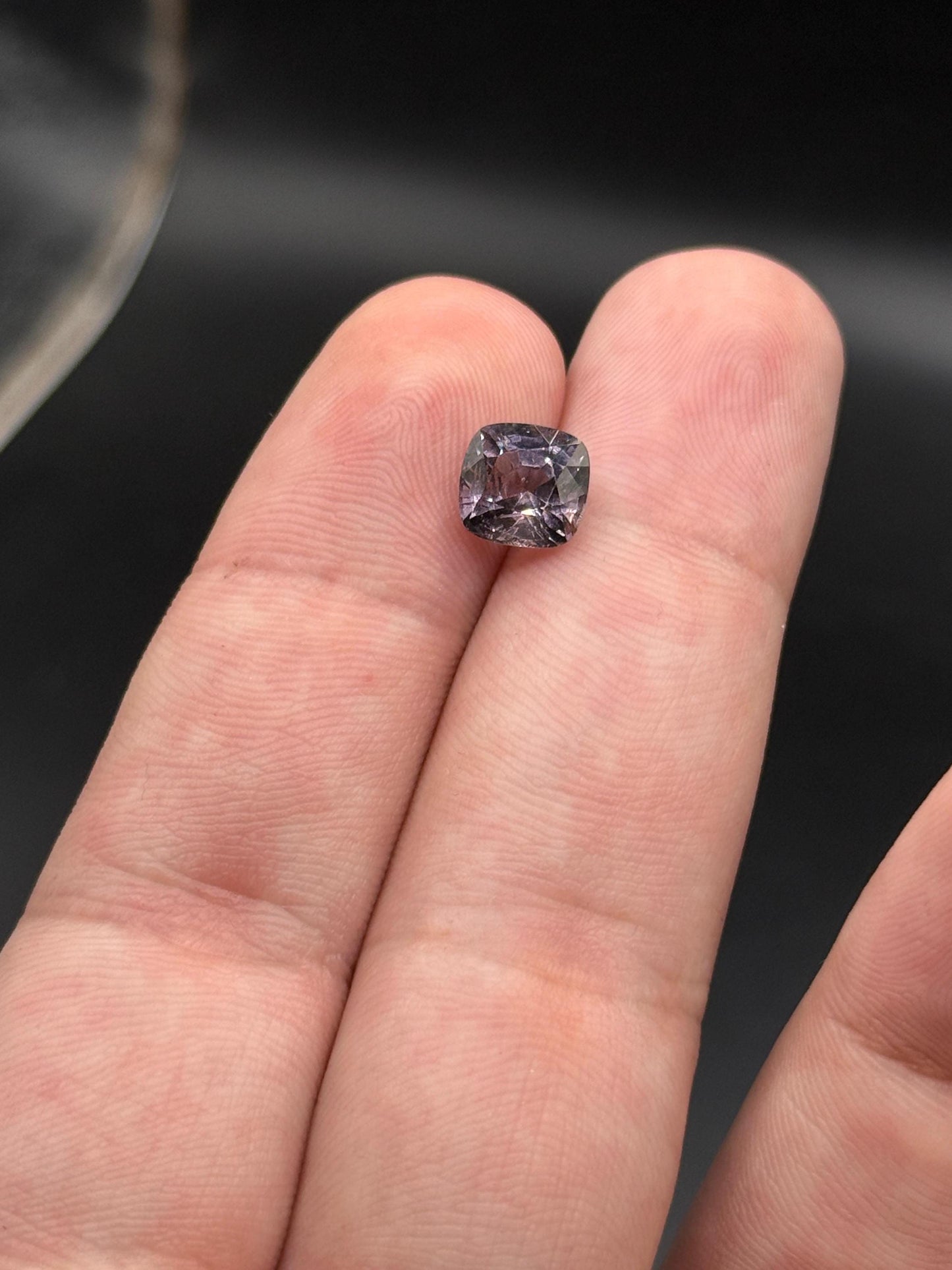 Natural Grey Spinel Gemstone: 2.57 Carat Square Cushion Cut, Untreated Burma Stone