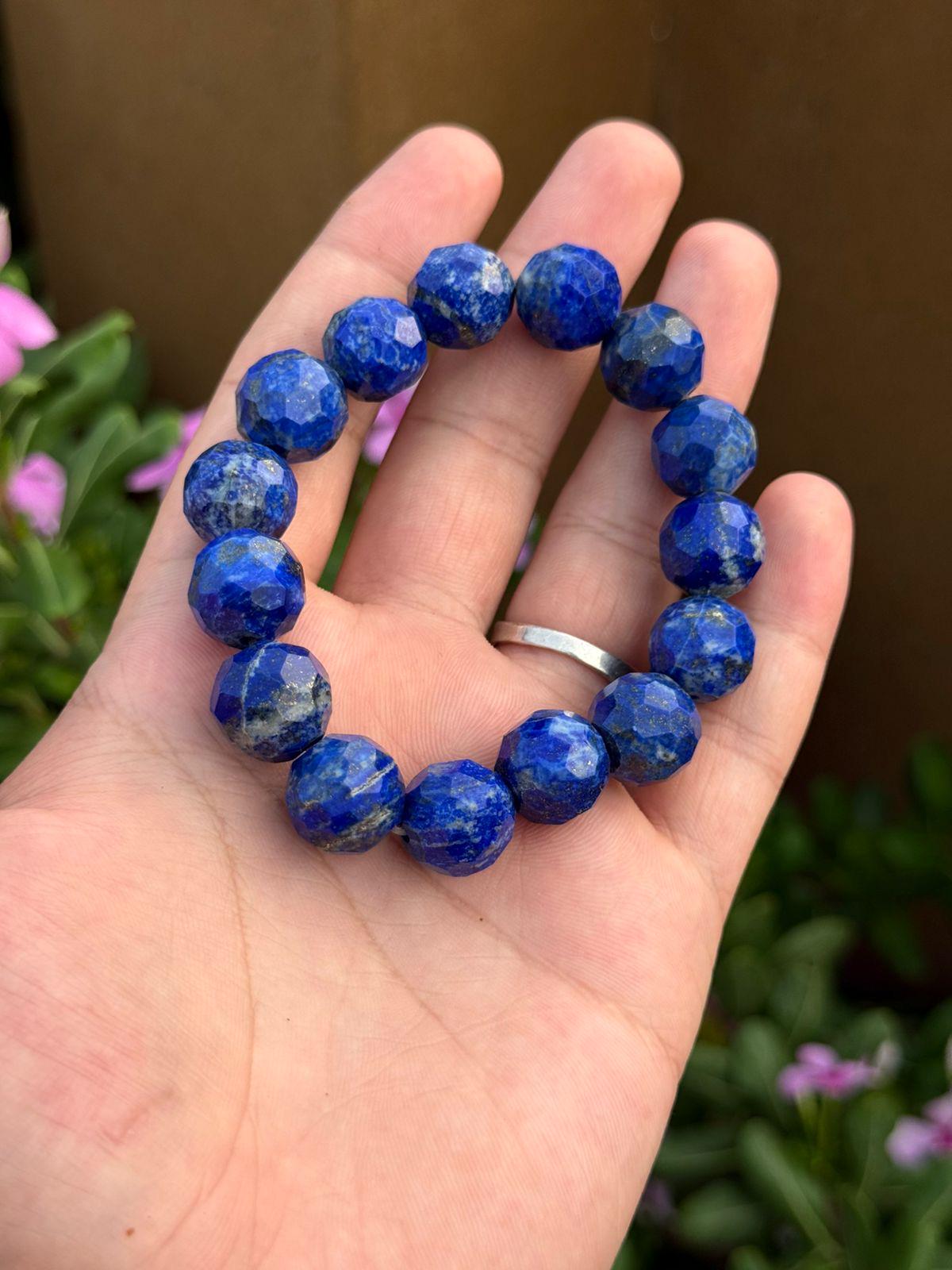 Natural Afghan Lapis Lazuli Faceted Bracelet Beads Genuine Afghanistan Gemstone Jewelry