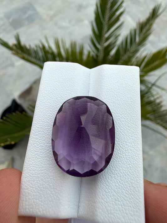 African Amethyst Gemstone 21.60 ct Oval Cut Deep Purple