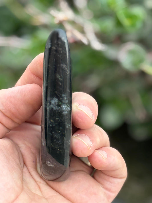 Black Obsidian Crystal Tower Hand Carved Gemstone Point Energy Protection