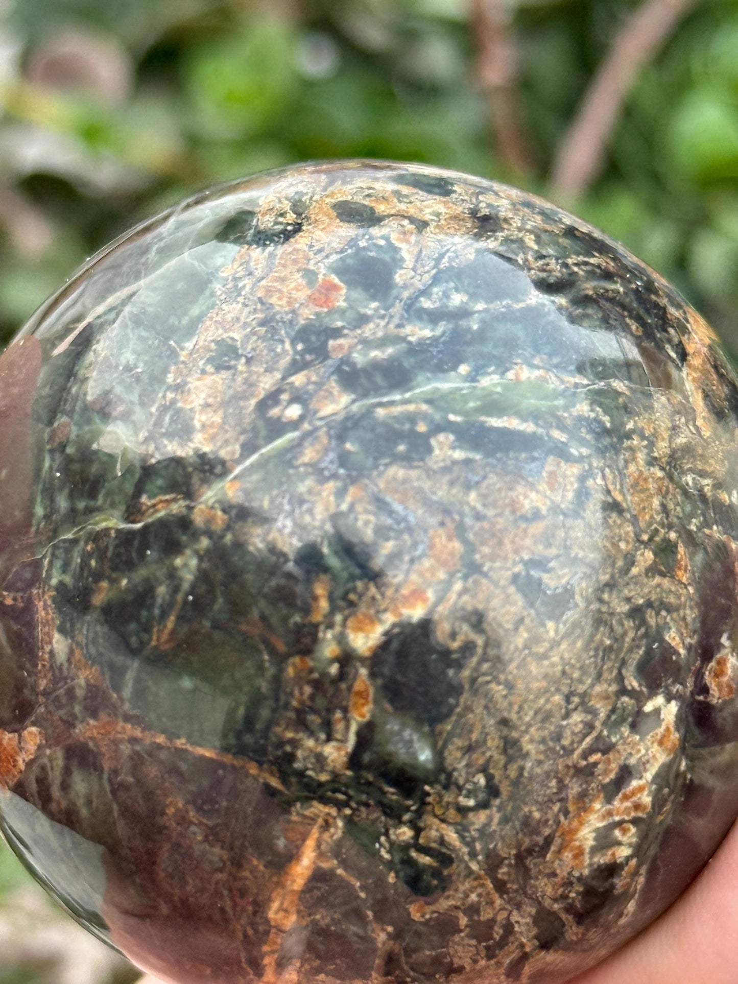 Polished Kambaba Jasper Sphere Natural Green Crystal Orb (2.2 inch)