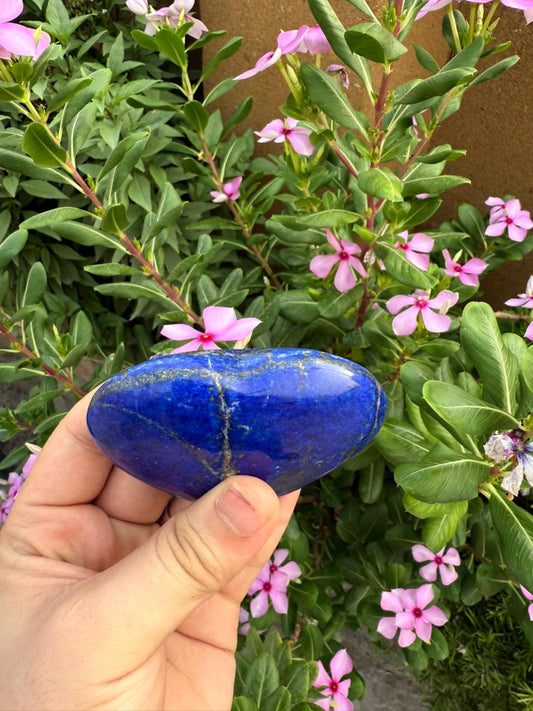 Natural Afghan Lapis Lazuli Heart Polished Blue Crystal Afghanistan Gemstone Decor