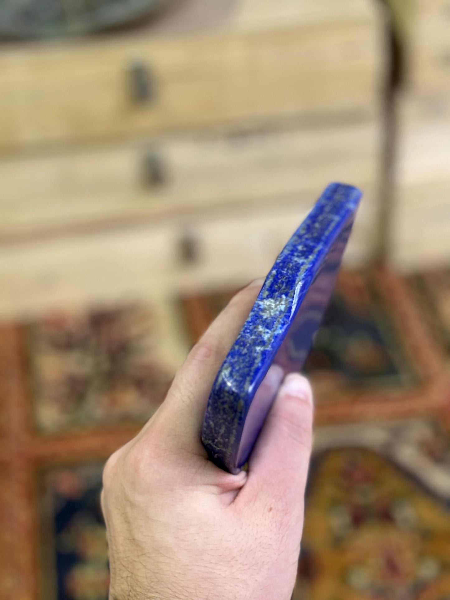 Hand Carved Lapis Lazuli Crystal: Polished Blue Gemstone Decor