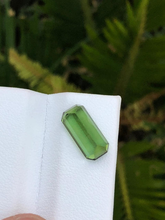 Natural Green Afghan Tourmaline Emerald Cut Loose Gemstone Jewelry Supply or Collector Stone