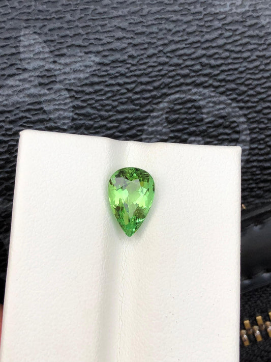 Natural Green Tourmaline Gemstone Pear Cut Afghan Tourmaline Loose Stone for Custom Jewelry
