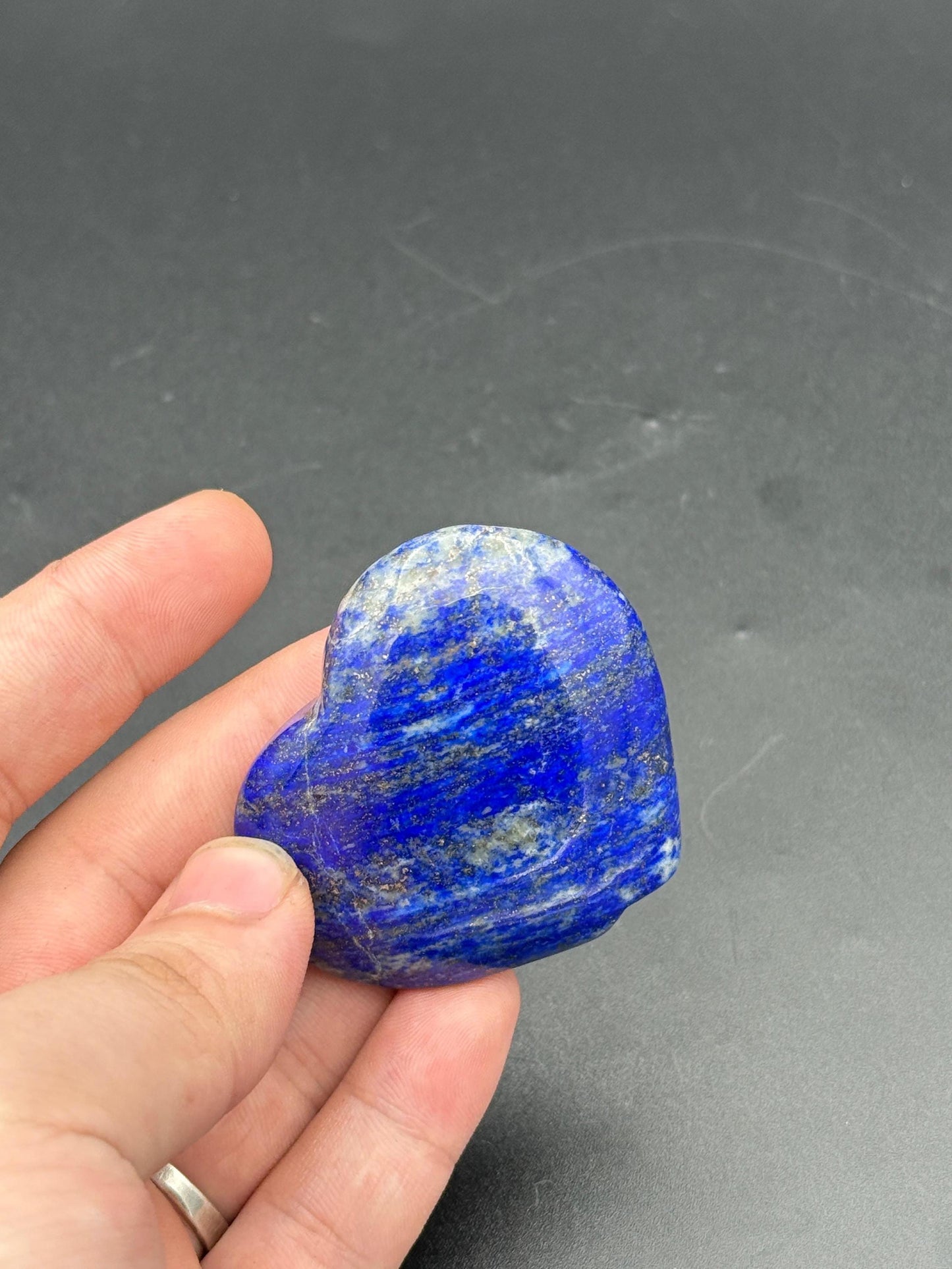 Natural Lapis Lazuli Heart Polished Blue Crystal Stone Healing Gift Home Decor from Afghanistan