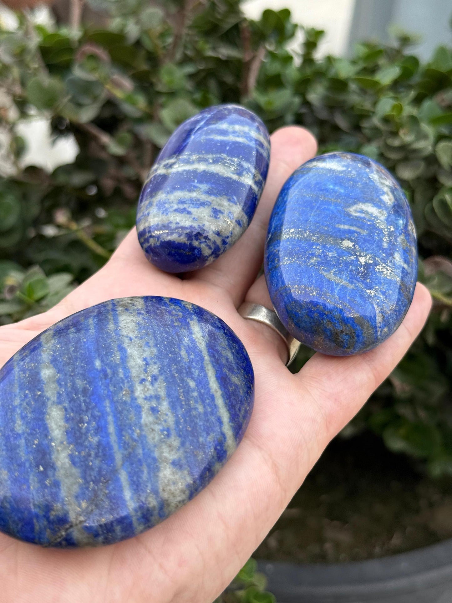 Lapis Lazuli Stone Set: Polished Blue Crystals for Meditation Home Decor