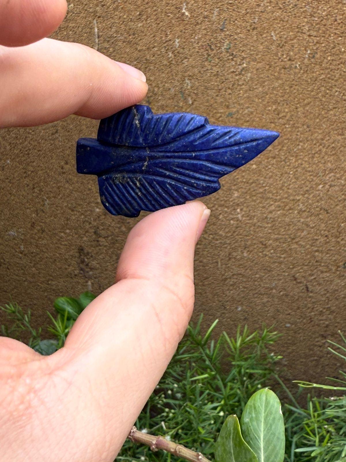 Natural Afghan Lapis Lazuli Leaf Carving Hand Carved Blue CrystalAfghanistan Gemstone