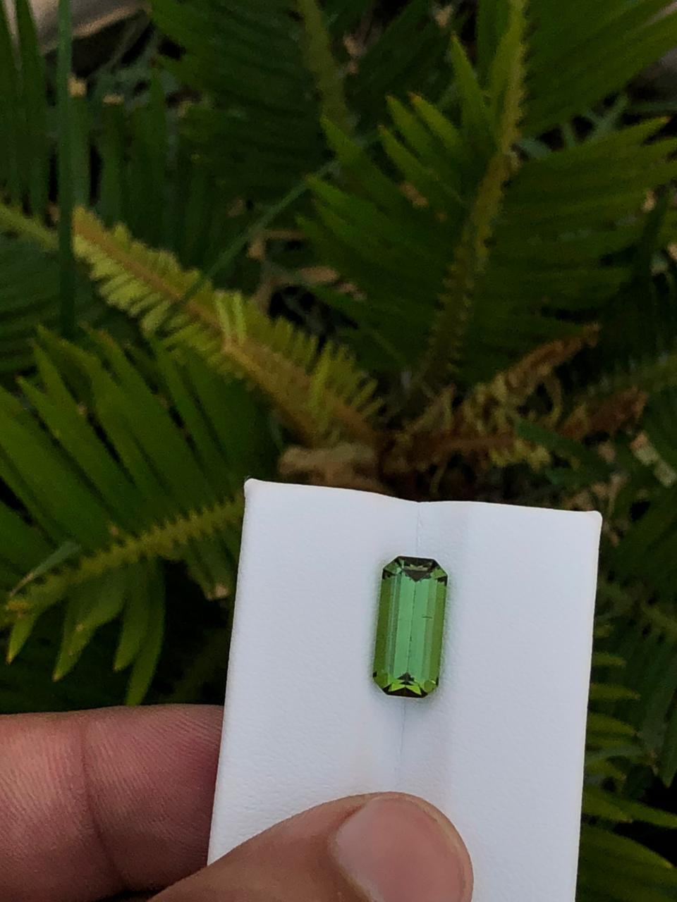 Natural Green Afghan Tourmaline Emerald Cut Loose Gemstone   Jewelry Supply or Collector Stone
