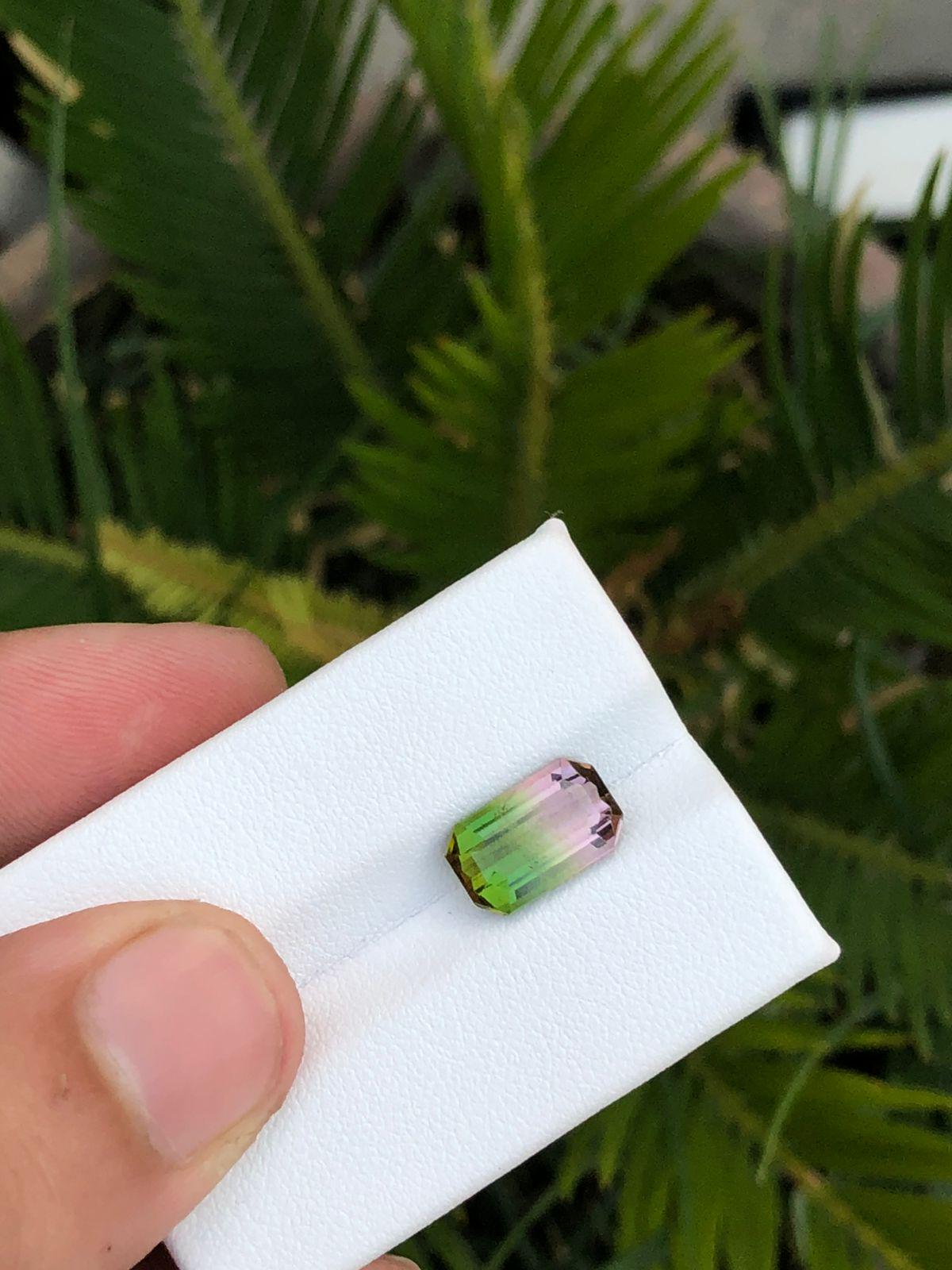 Natural Afghan Tourmaline  Emerald Cut  Loose Gemstone Rare Green Tourmaline for Custom Jewelry