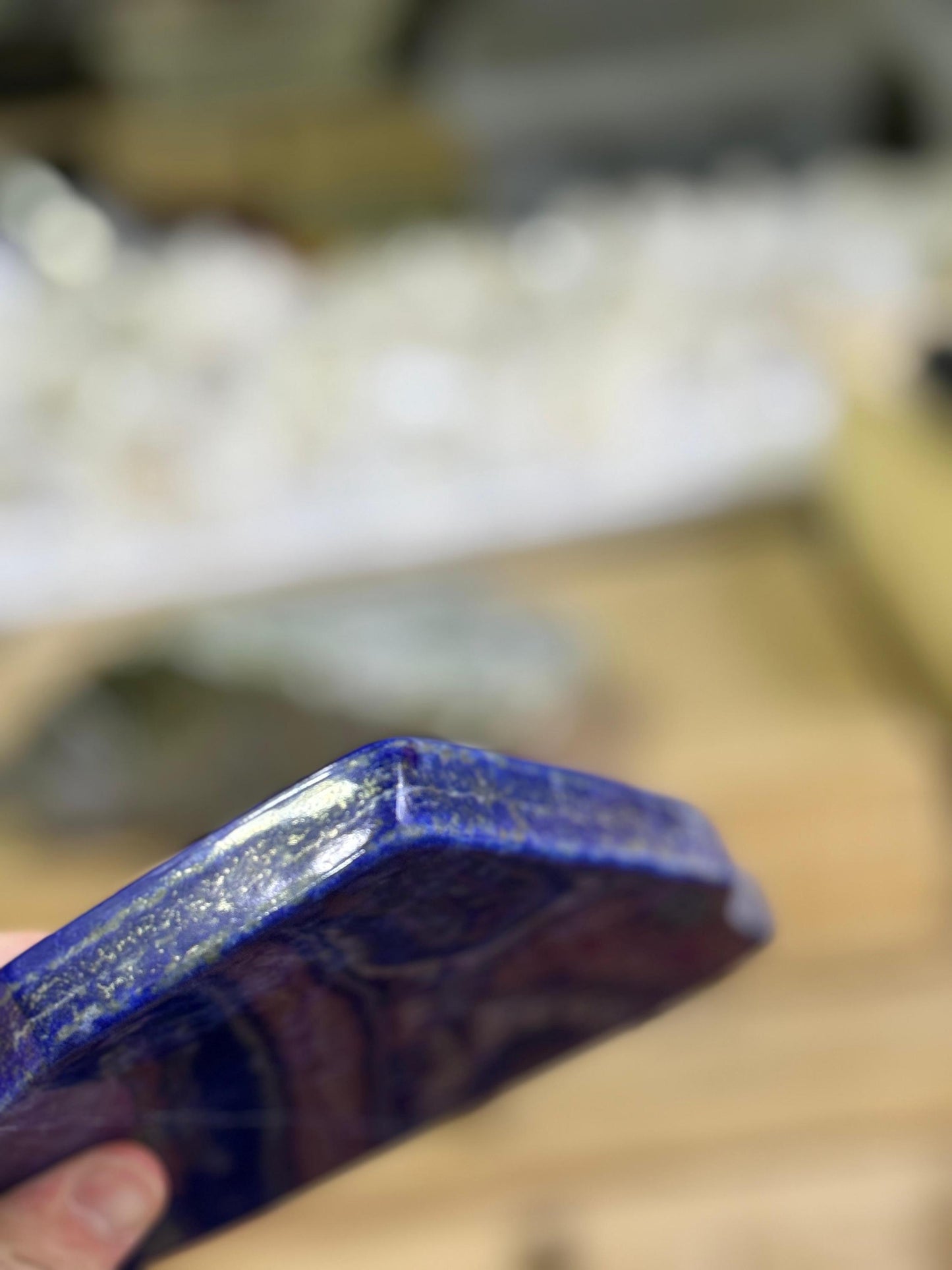 Hand Carved Lapis Lazuli Crystal: Polished Blue Gemstone Decor