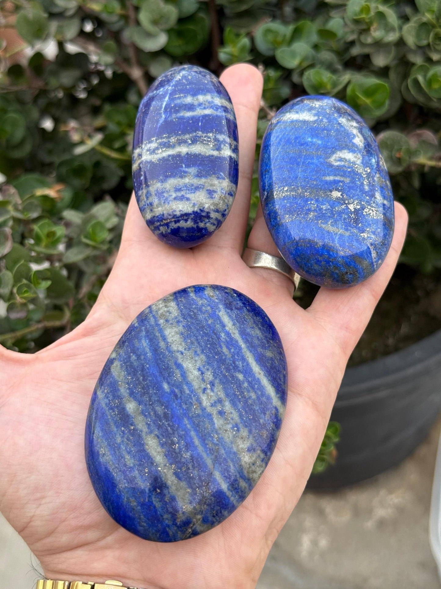 Lapis Lazuli Stone Set: Polished Blue Crystals for Meditation Home Decor