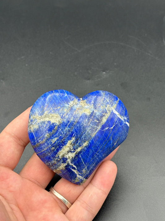 Polished Lapis Lazuli Heart Natural Blue Crystal Stone from Afghanistan
