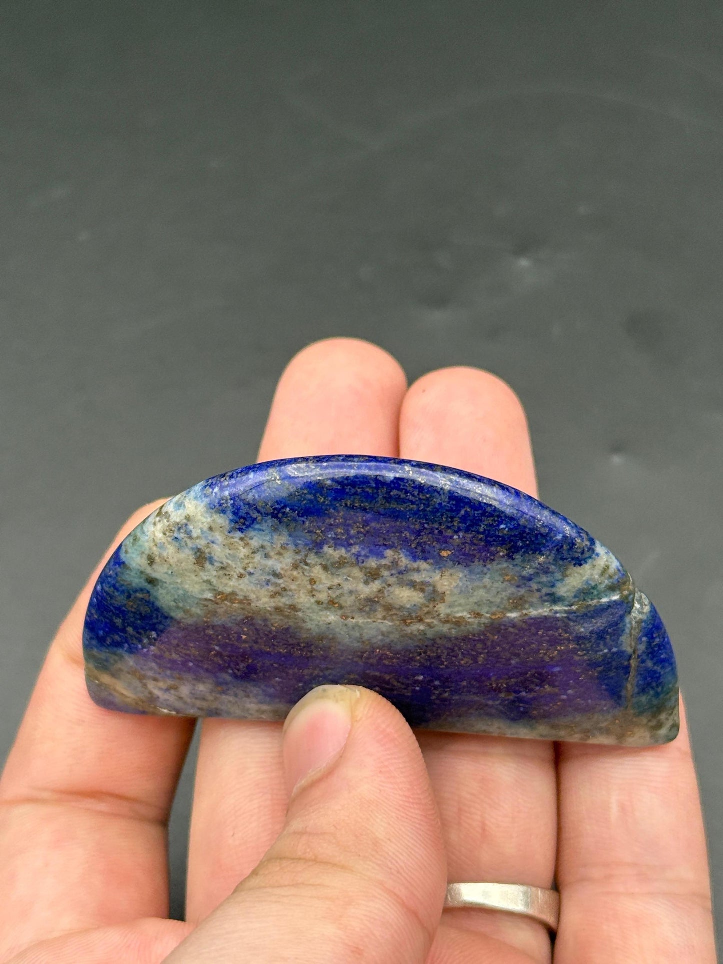 Natural Lapis Lazuli Moon  Polished Blue Crystal  Healing Stone Home Decor from Afghanistan