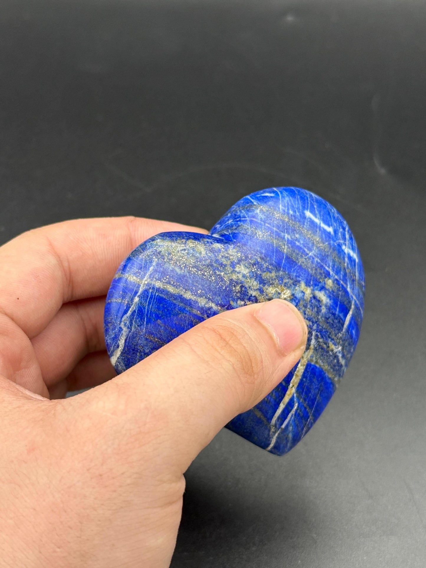 Polished Lapis Lazuli Heart Natural Blue Crystal Stone from Afghanistan