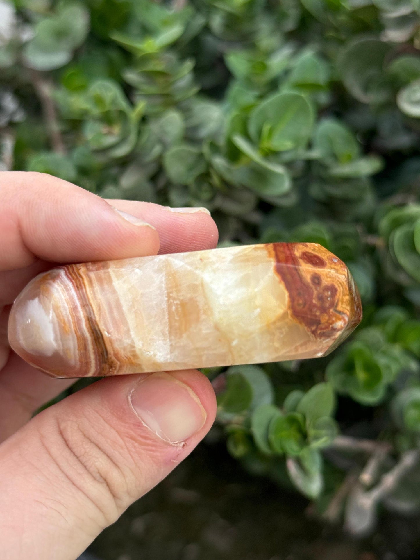 Polished Banded Onyx Heart Crystal Healing Stone Decor