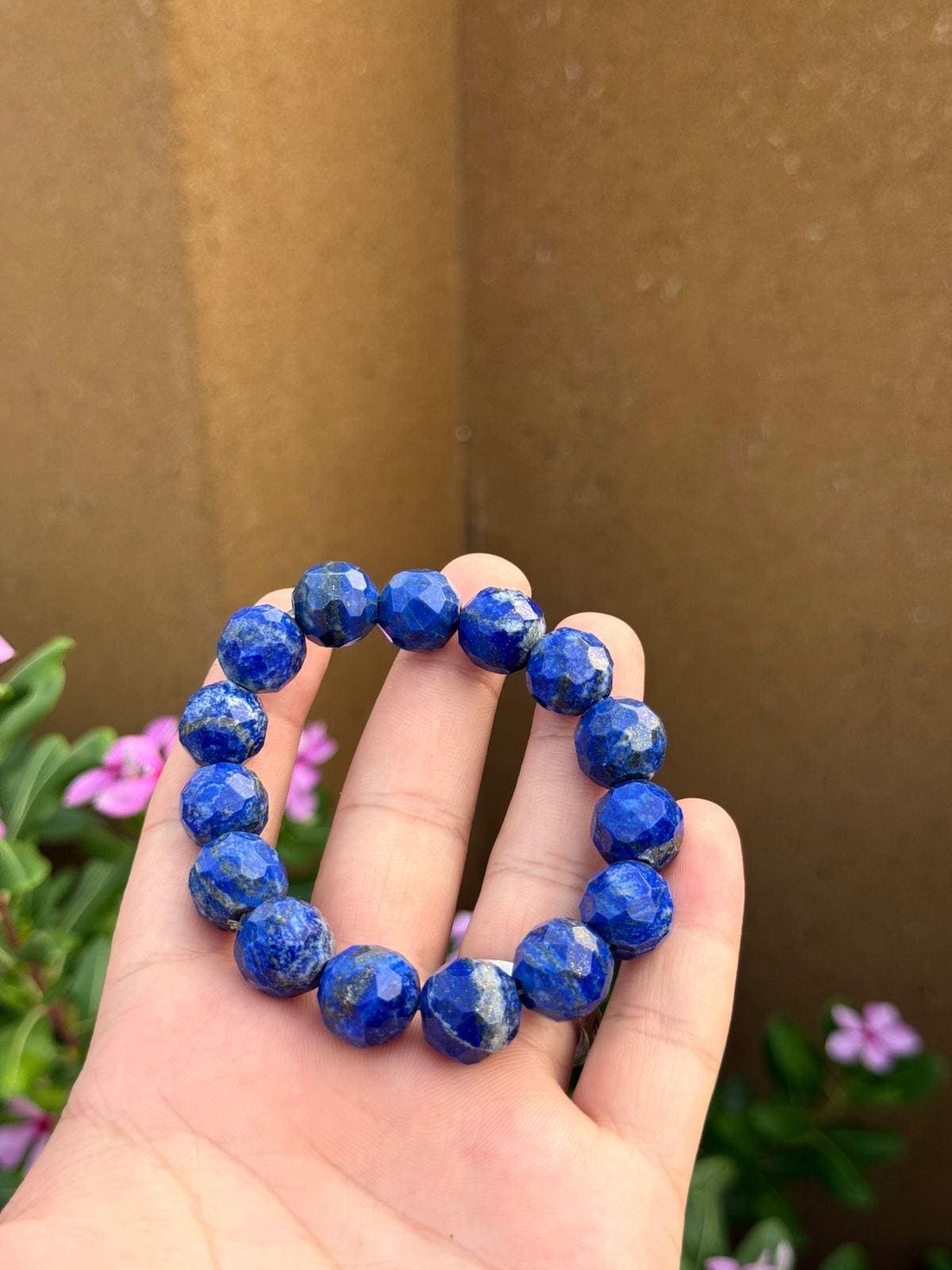 Natural Afghan Lapis Lazuli Faceted Bracelet   Beads  Genuine Afghanistan Gemstone Jewelry