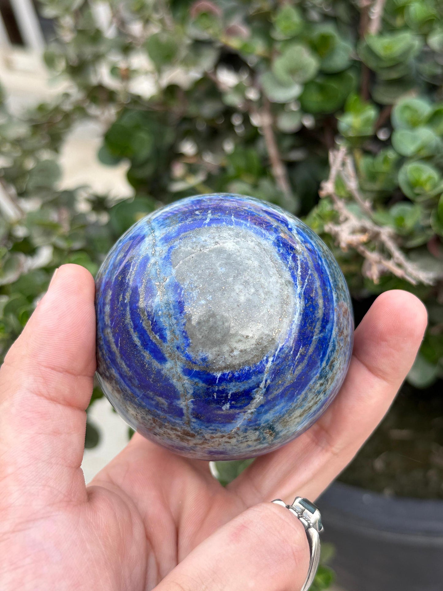 Natural Lapis Lazuli Sphere Polished Crystal Ball  Blue Healing Stone from Afghanistan