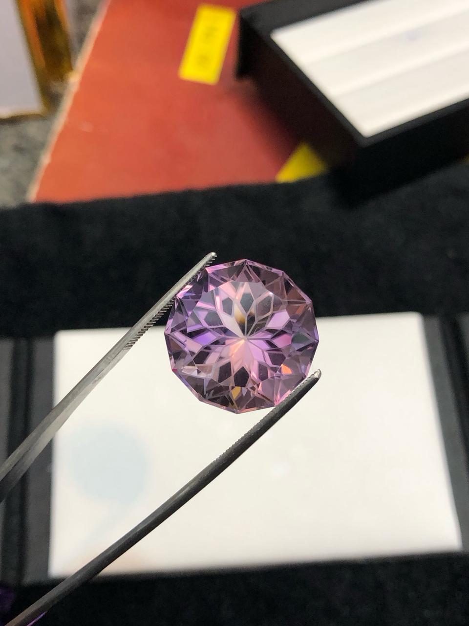 Natural Amethyst Gemstone  Faceted Oval  Large Purple Quartz for Jewelry  Collectors