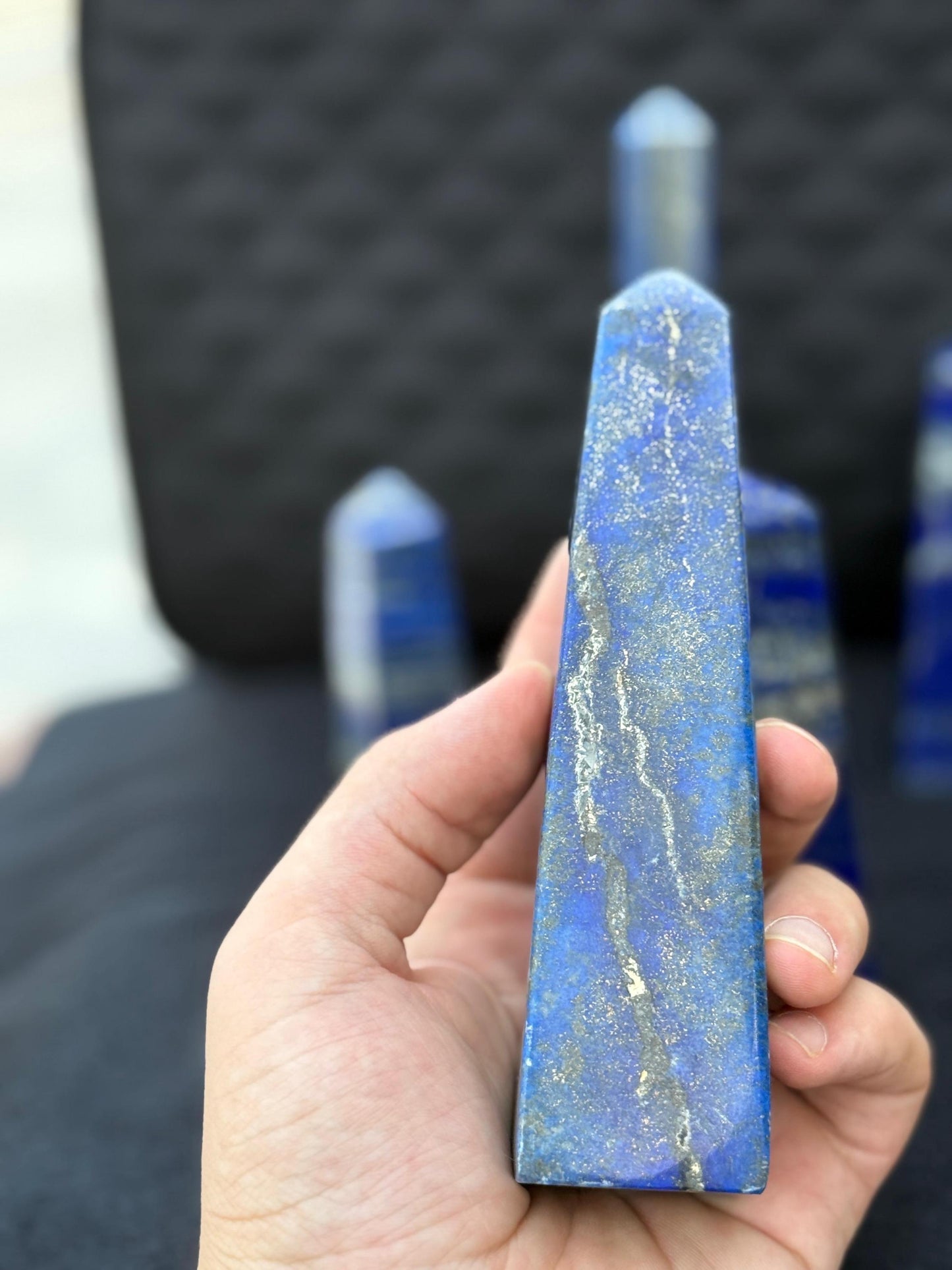 Lapis Lazuli Tower  Natural Blue Crystal Point  Healing Stone  Home Decor