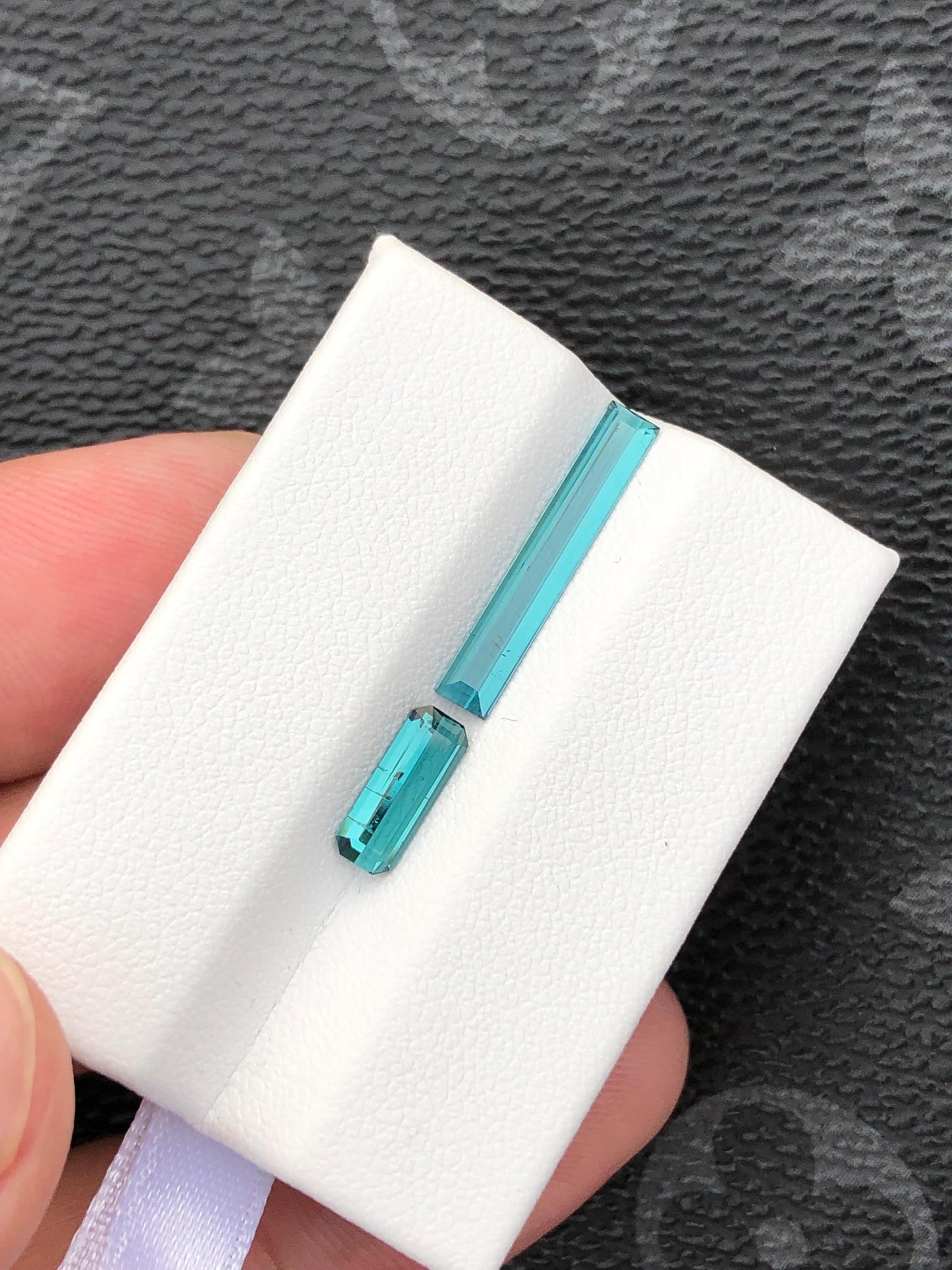 Natural Blue Tourmaline Faceted Gemstones  Loose Stones  Elongated Tourmaline for Jewelry Making  Custom Designs