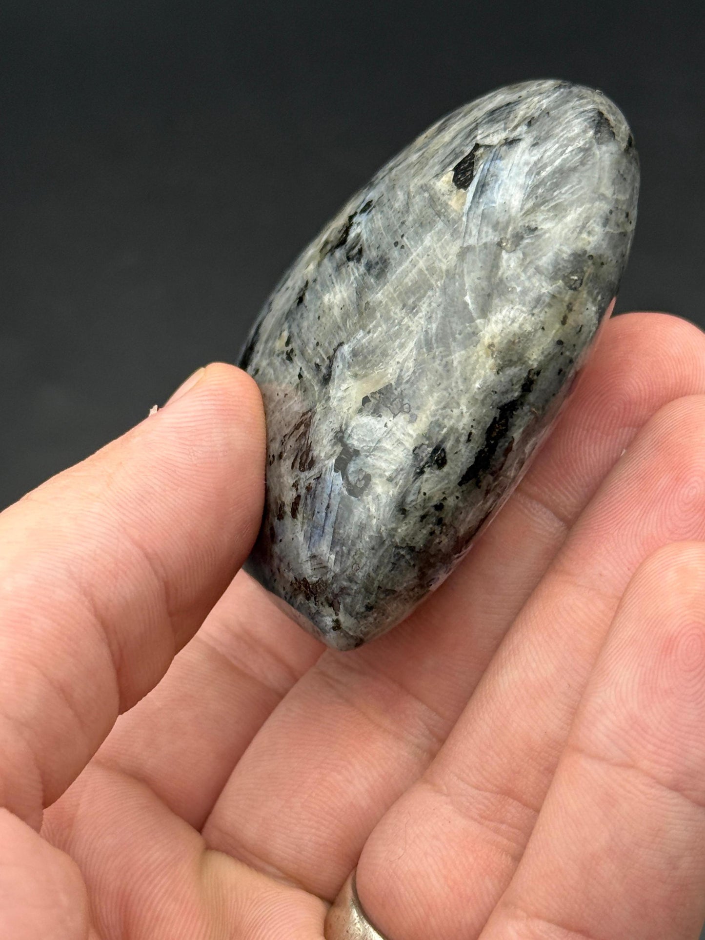 Labradorite Heart Crystal  Polished Gemstone with Blue Flash