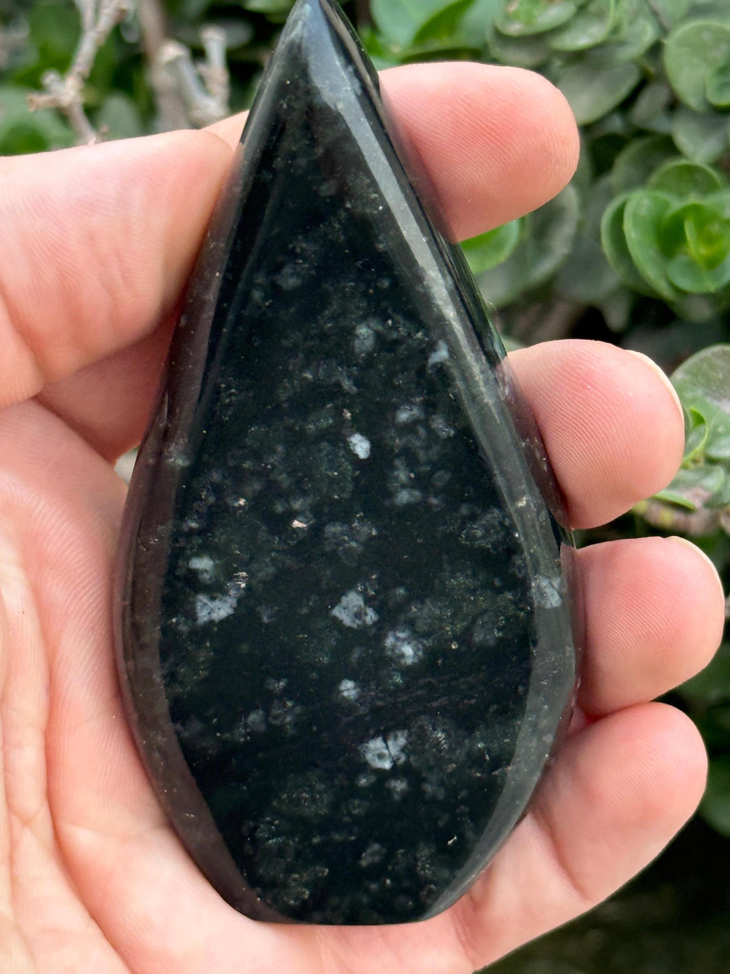 Black Obsidian Crystal Tower  Hand Carved Gemstone Point  Energy Protection