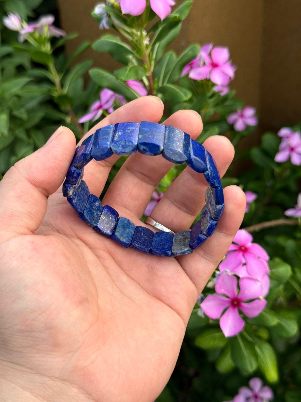 Natural Afghan Lapis Lazuli Bracelet Genuine Lapis Beads  Afghanistan Origin Gemstone Jewelry