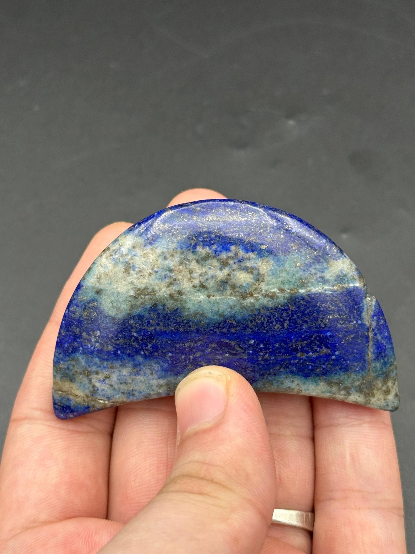 Natural Lapis Lazuli Moon  Polished Blue Crystal  Healing Stone Home Decor from Afghanistan