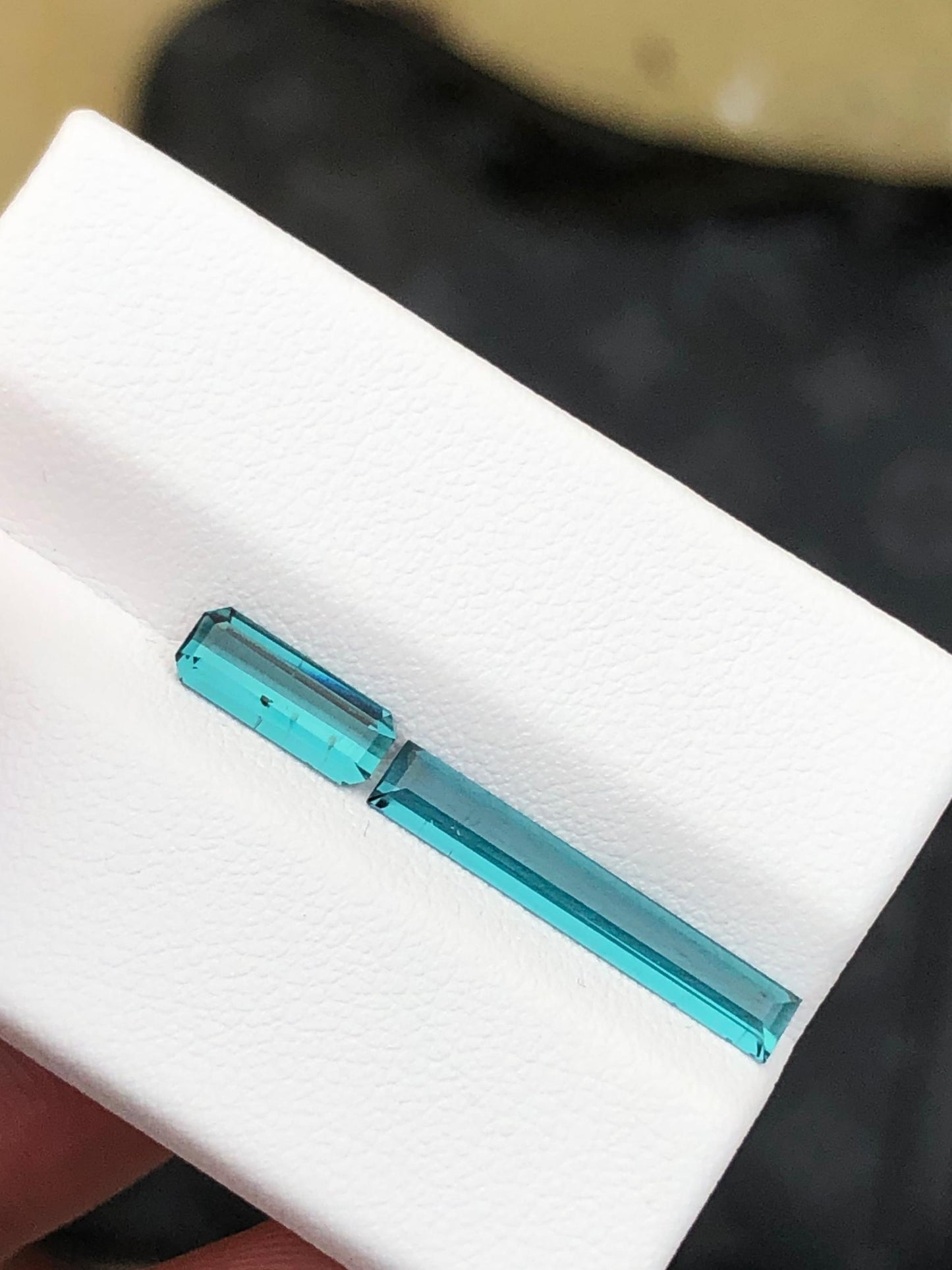 Natural Blue Tourmaline Faceted Gemstones  Loose Stones  Elongated Tourmaline for Jewelry Making  Custom Designs