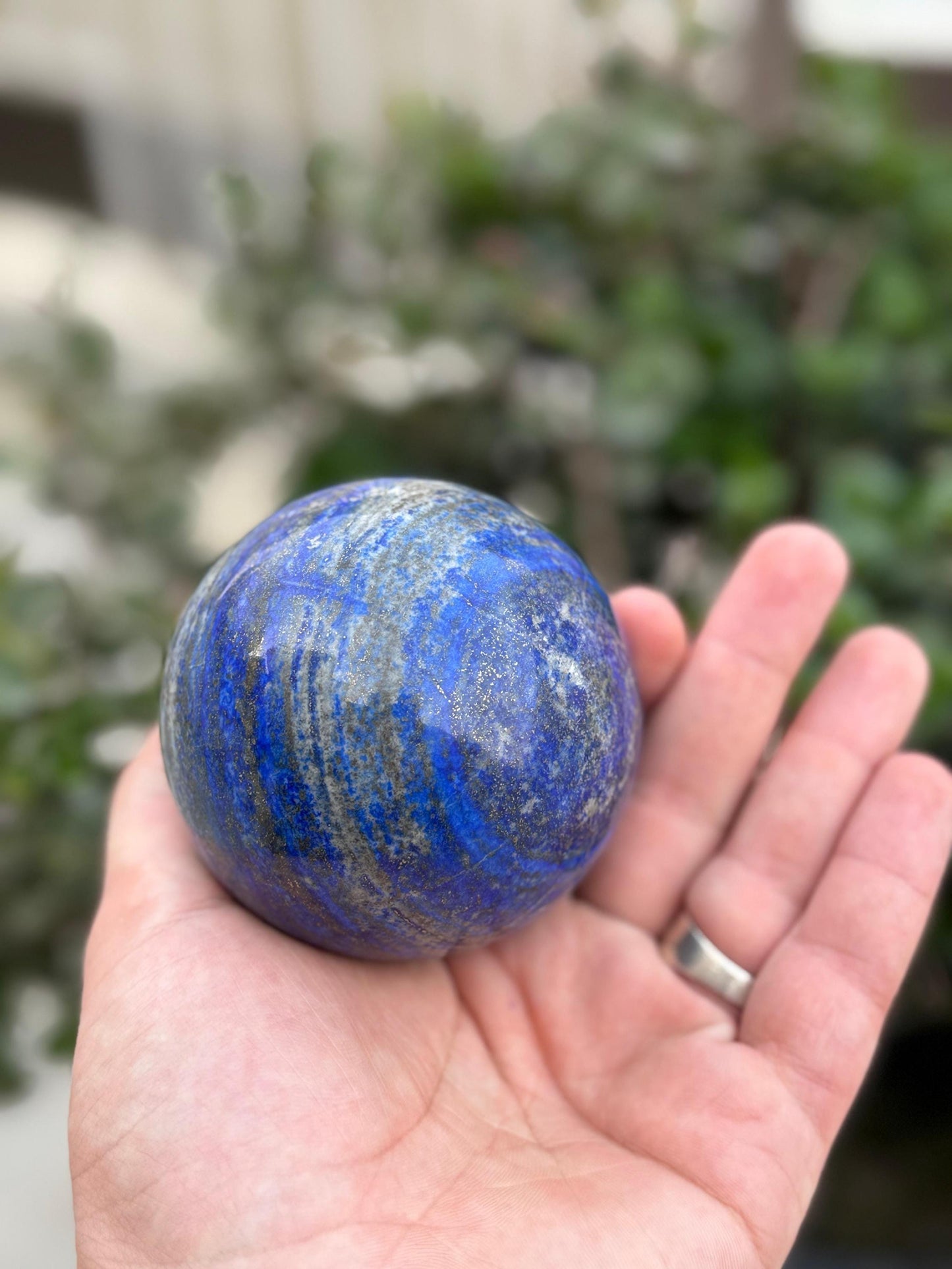 Natural Lapis Lazuli Sphere  Polished Round Crystal Ball Healing Stone from Afghanistan