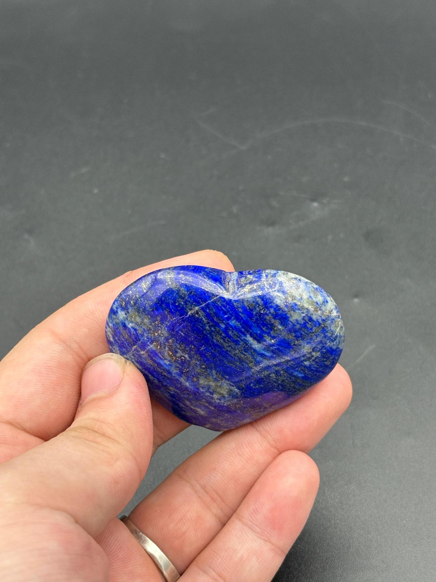 Natural Lapis Lazuli Heart  Polished Blue Crystal Stone Healing Gift Home Decor from Afghanistan