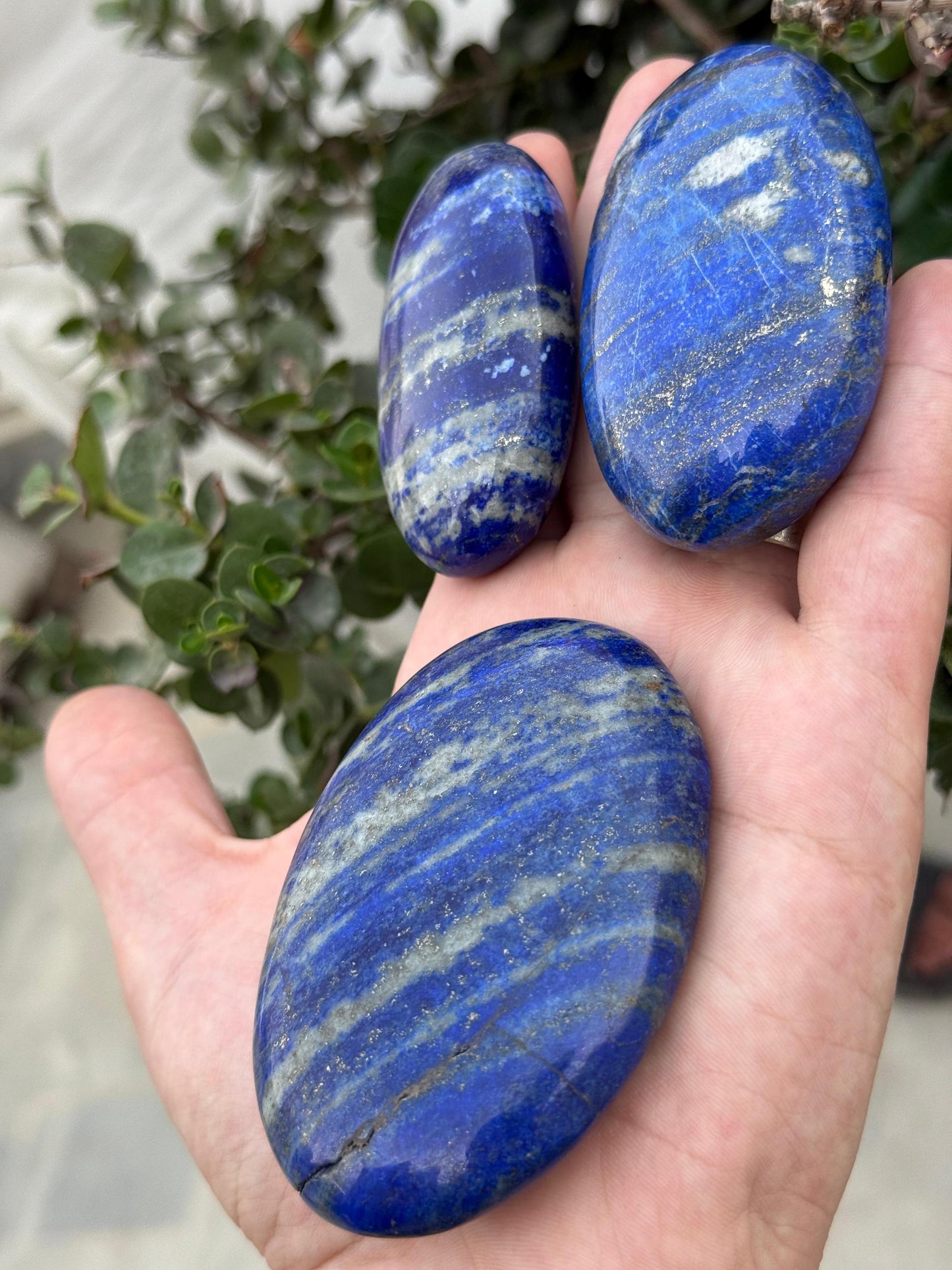 Lapis Lazuli Stone Set: Polished Blue Crystals for Meditation Home Decor
