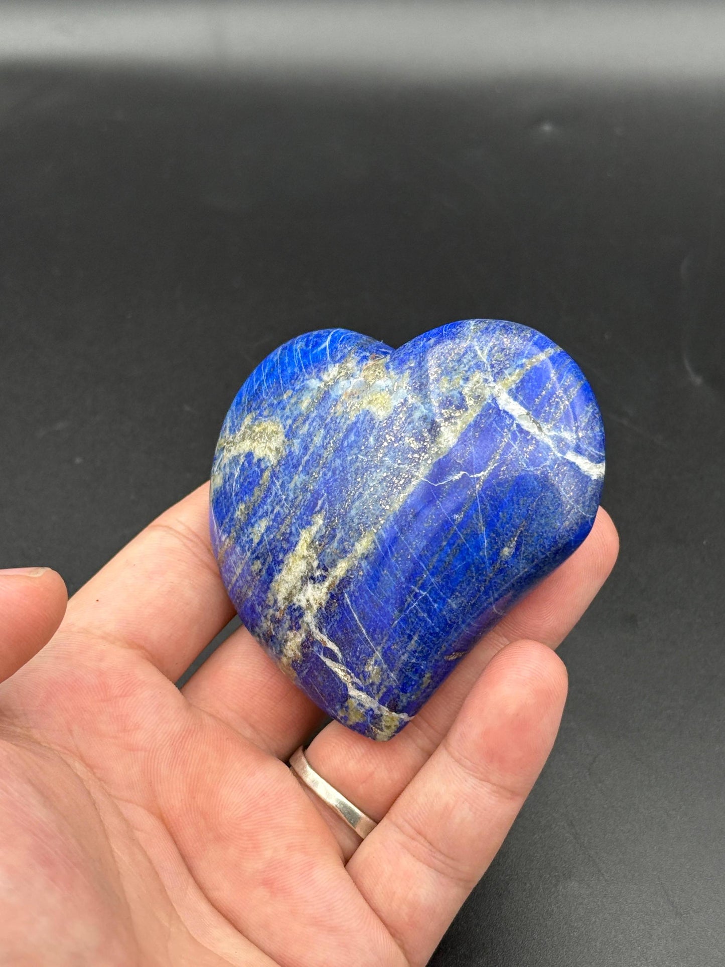 Polished Lapis Lazuli Heart Natural Blue Crystal Stone from Afghanistan