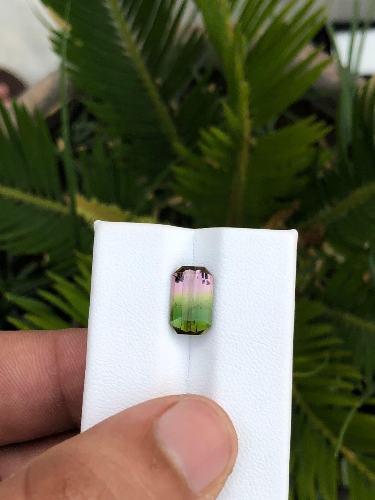 Natural Afghan Tourmaline  Emerald Cut  Loose Gemstone Rare Green Tourmaline for Custom Jewelry