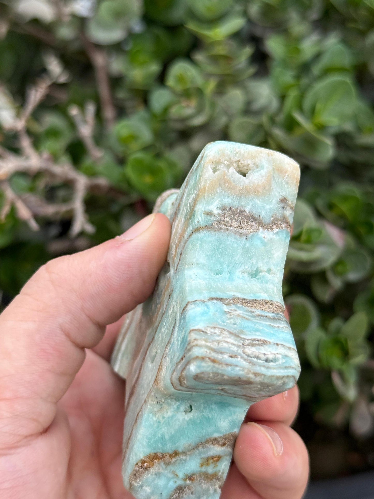 Amazonite Star Crystal Polished Blue Healing Stone Home Decor Gem
