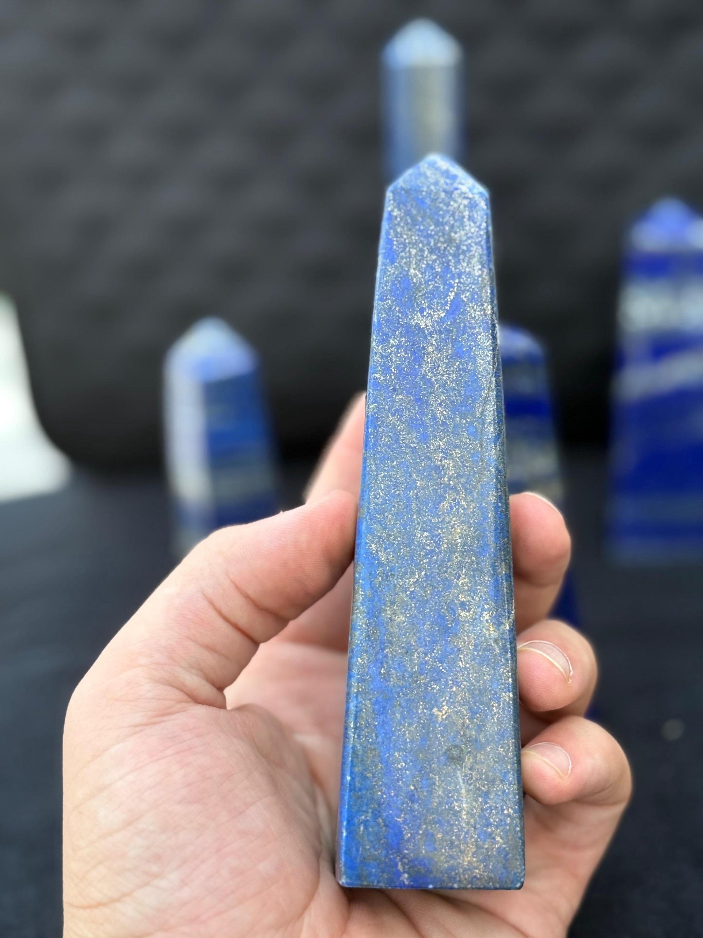 Lapis Lazuli Tower  Natural Blue Crystal Point  Healing Stone  Home Decor