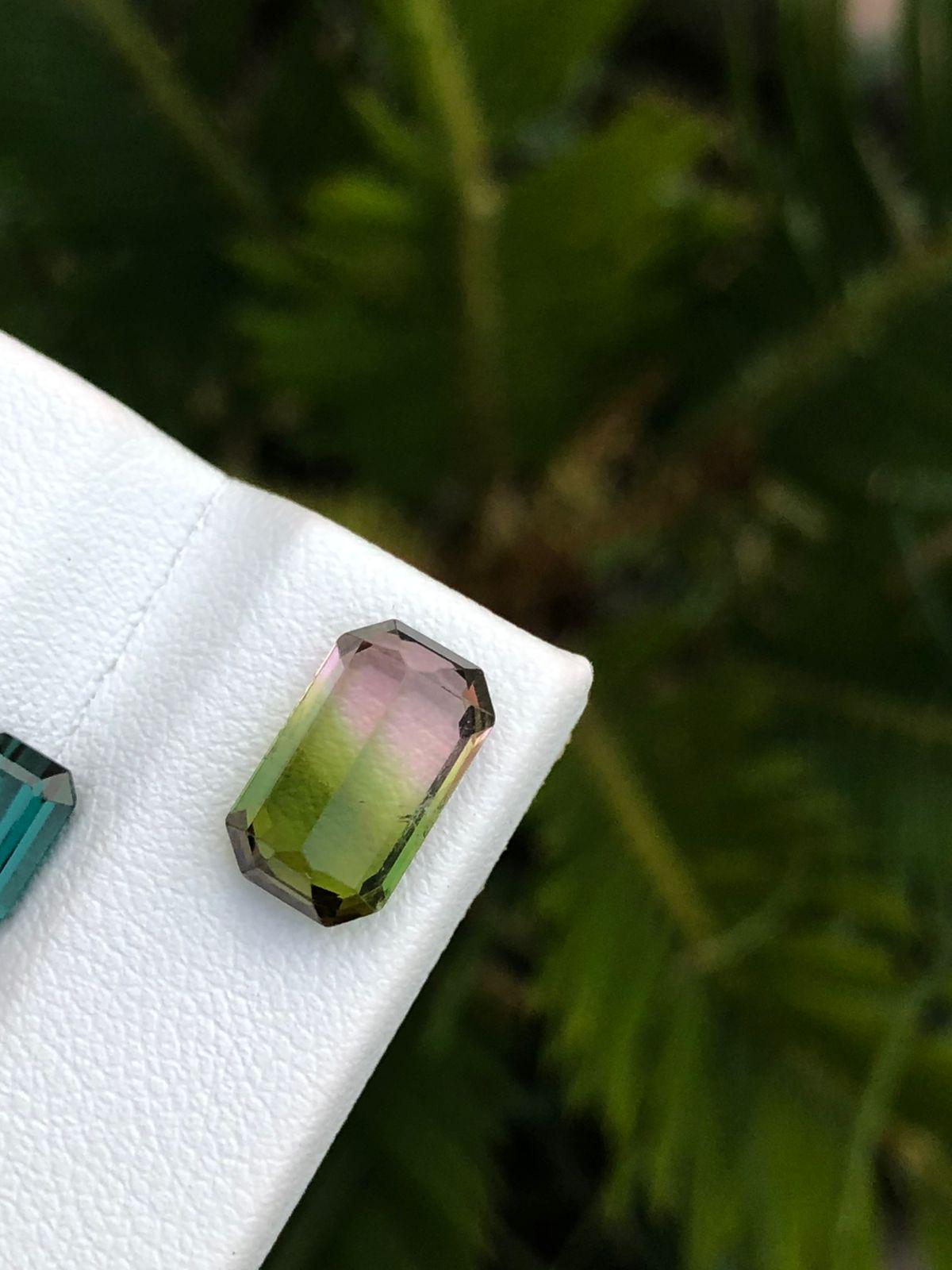 Natural Afghan Tourmaline  Emerald Cut  Loose Gemstone Rare Green Tourmaline for Custom Jewelry