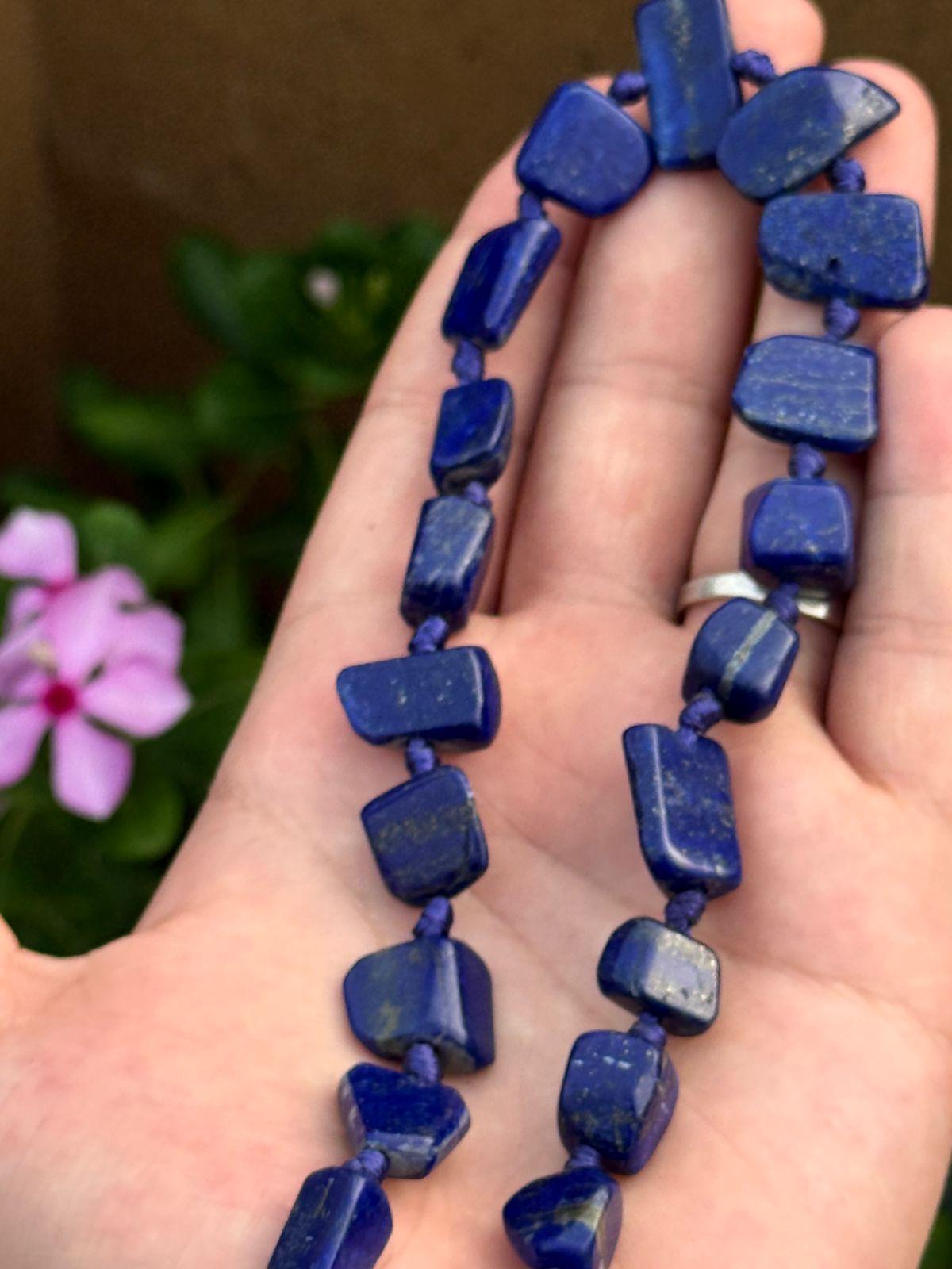 Afghan Lapis Lazuli Bead Set: Polished Royal Blue Gemstone, 59.80 grams